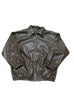 ダークブラウン 合成皮革 ジャケット