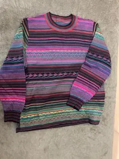 マルチカラー ストライプ 長袖セーター