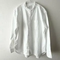 無印良品 洗いざらしオックススタンドカラーシャツ XL レディース 白 綿100