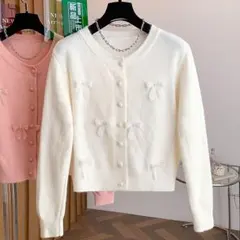 清新 セーター アウター 可愛い 若見え デザイン ニット カーディガン