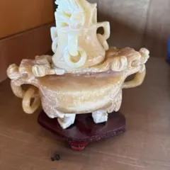 中国美術 寿山石彫刻 山水画 置物 - メルカリ