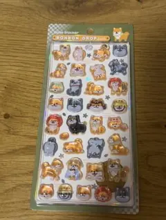 ボンボンドロップシール　和柄　柴犬