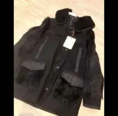 Moncler morbihan ブラック　リアルファー付きコート