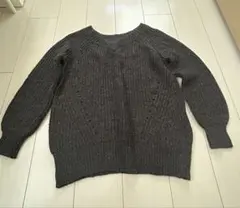 Heather ダークグレー 長袖セーター フリーサイズ