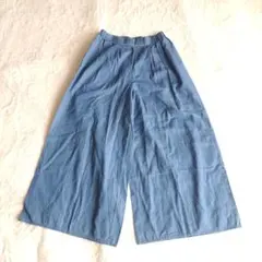 【SM2blue】 インディゴ デニム調 ワイドパンツ フリーサイズ 綿100