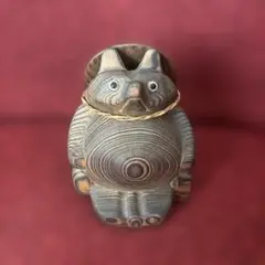 木製たぬき置物 レトロ