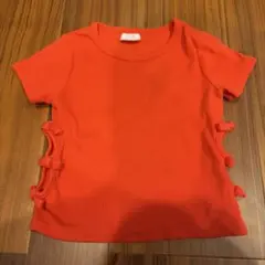 ZARA キッズ リブTシャツ オレンジ 120cmのサムネイル