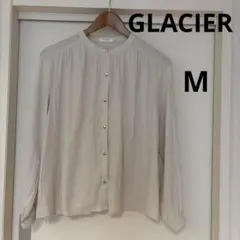 【訳あり】最終値下げ‼️GLACIER アイボリー 長袖シャツ Mサイズ オフィス