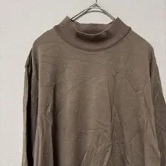シャルレ　ウール100%プチハイネックニット(L)ブラウン無地　薄手セーター
