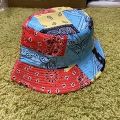 WHIMSY バケットハット レッド 総柄 コットン - メルカリ