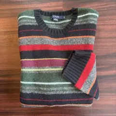 【美品】Ｊ.CREW マルチカラーボーダーニットM