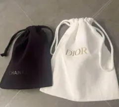 2点セット！CHANEL シャネル dior ディオール ノベルティ 巾着ポーチのサムネイル