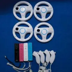 ✨任天堂 マリオカート Wiiハンドル Wiiリモコンプラス ヌンチャクセット