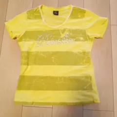 DANSKIN 半袖Tシャツ イエロー ラインストーンМ A83番のサムネイル