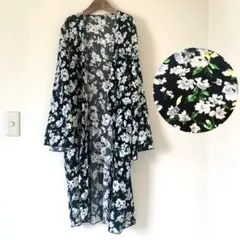 花柄ガウン ロングカーディガン　ボタニカル