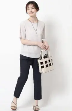 Reflect UVカット接触冷感洗える　ストライプチュールレイヤードブラウスのサムネイル