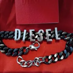 DIESEL 黒 チェーンブレスレット　ユニセックス