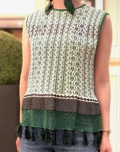 Mame Kurogouchi ニット グリーン レース 長袖 Mame Kurogouchi ニット グリーン レース 長袖 - メルカリ