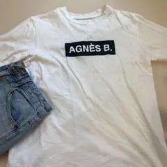 AGNES B. ロゴ Tシャツ Mサイズ ホワイト