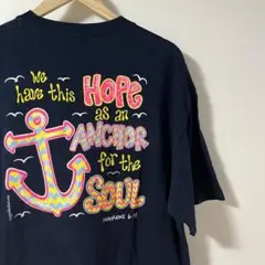 メンズ　紺色　Tシャツ　バックプリント　XL