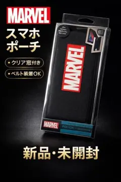 【新品未使用】 MARVEL スマホポーチ PG-DAS03MVL ブラックのサムネイル