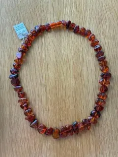 ネックレス　ヴィンテージ　アンバー　天然石　琥珀　コハク　軽量