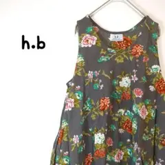 h.b エイチビー 花柄 ノースリーブ チュニック 柄物かわいい カジュアルのサムネイル