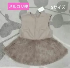 GRL ペプラムファー 切替ジレ ベージュ S