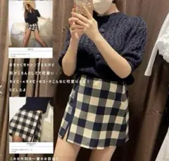 ZARA 完売品 ギンガムチェック柄ミニスカート
