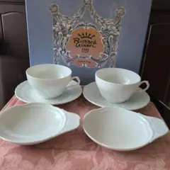 新品 箱付き ジノリ ティーカップ＆ソーサー＆トレイ ベッキオホワイト