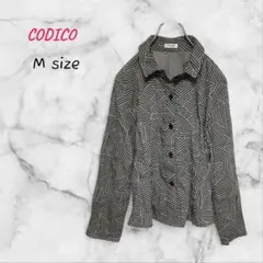 CODICO カジュアルシャツ 幾何学柄 M グレー ジャケット風