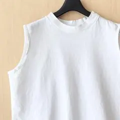 90s USA製古着　ヴィンテージ　無地　ノースリーブ　タンクトップ　白のサムネイル