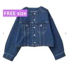 earth music&ecology ノーカラーデニムジャケット　インディゴ