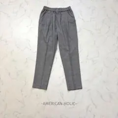 AMERICANHOLIC テーパードパンツ M グレー チェック 美シルエット