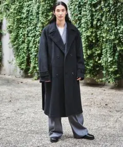 美品 FREAK’S STORE ウールダブルブレストロングコート