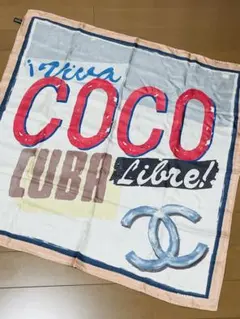 希少★CHANELシャネル スカーフ シルク100%VIVA COCO CUBAのサムネイル