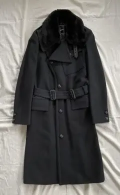 green(現HYKE)ウールミリタリーオーバーコート黒