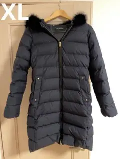 美品 XLユナイテッドアローズ 撥水 ダウンコート フォックスファー ネイビー