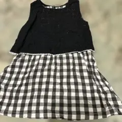 chien chien 白黒チェックワンピース　130のサムネイル