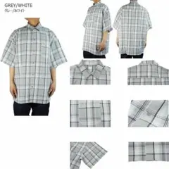 XXL新品キャルトップチェックシャツグレーCALTOP半袖カルトップ