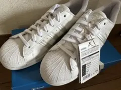【天然皮革/新品未使用】adidas スーパースター 27.5cm 白×シルバー