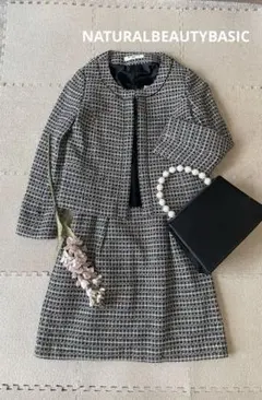 NATURALBEAUTYBASIC ノーカラージャケット　フォーマルワンピ