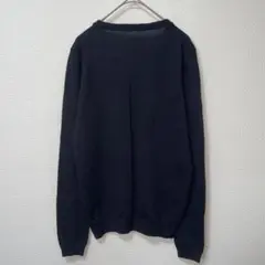 ユニクロ　Vネック　セーター　ウール　ブラック　カジュアル　シンプル　無地