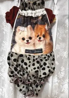 ♡ハンドメイド犬服　ロンパース　絹　着物リメイク　＋ダルメシアン