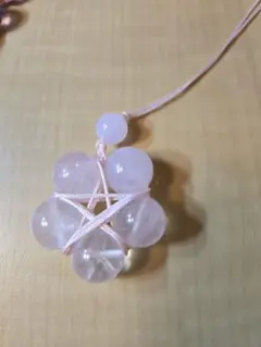 【kamone】ローズクォーツ 星型 ストラップ
