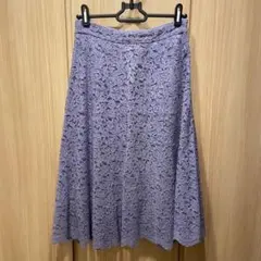PROPORTION パープル レース フレアスカート