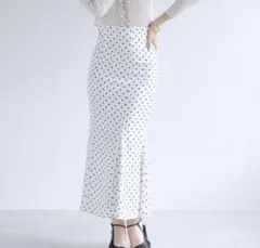 【美品】SNIDEL ドットマーメイドスカート ホワイト サイズ2