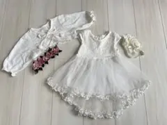 ベビードレス　ベビー　セレモニードレス　ヘアバンド　お食い初め　お宮参り　ボレロ