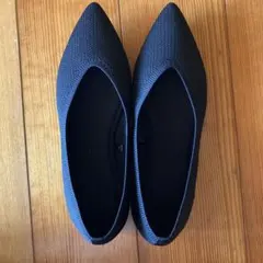 GU ウォッシャブル　ニットフラットシューズ　ブラック　Ｍ