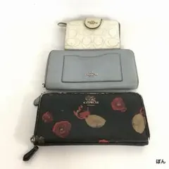 COACH コーチ 財布 3点 セット 長財布 二つ折り 花柄 レザー まとめ
